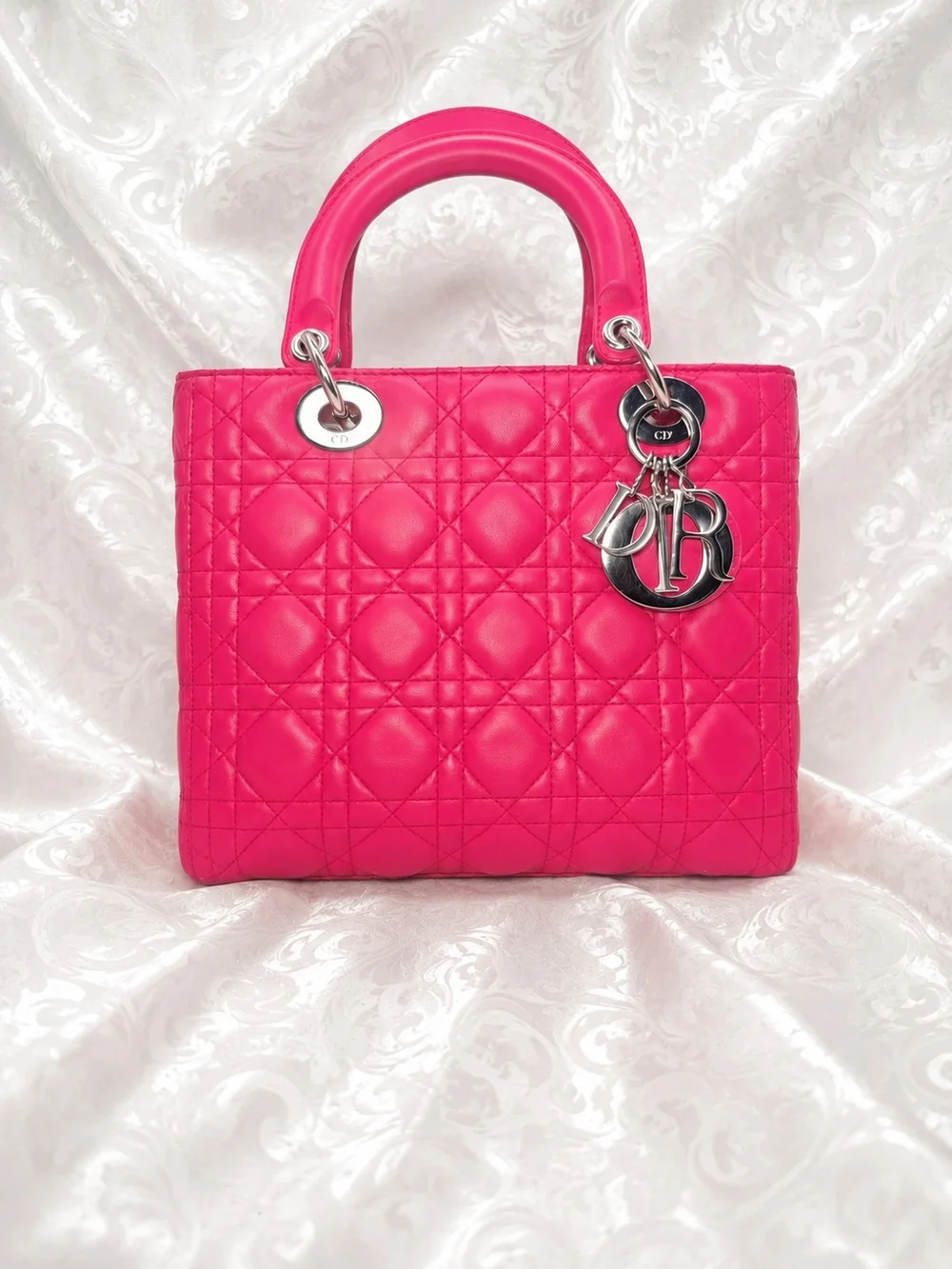 Dior Hot Pink Quilted Lady Dior Satchel - Picture 1 of 1